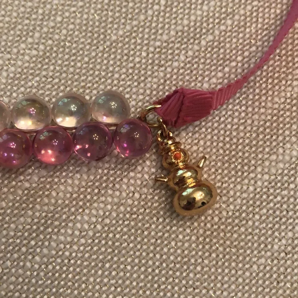 J.Crew Crewcuts | Iridescent Beaded Grosgrain Necklace | 40” Adjustable